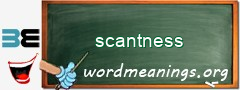 WordMeaning blackboard for scantness